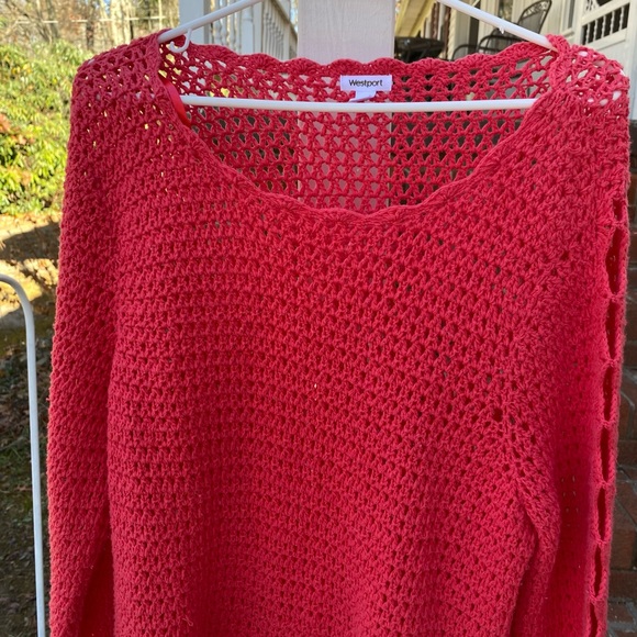 Westport Croqueted Sweater Long Sleeve W/ Open Scalloping On Sleeves Size Large - Picture 11 of 16